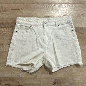 White jean shorts